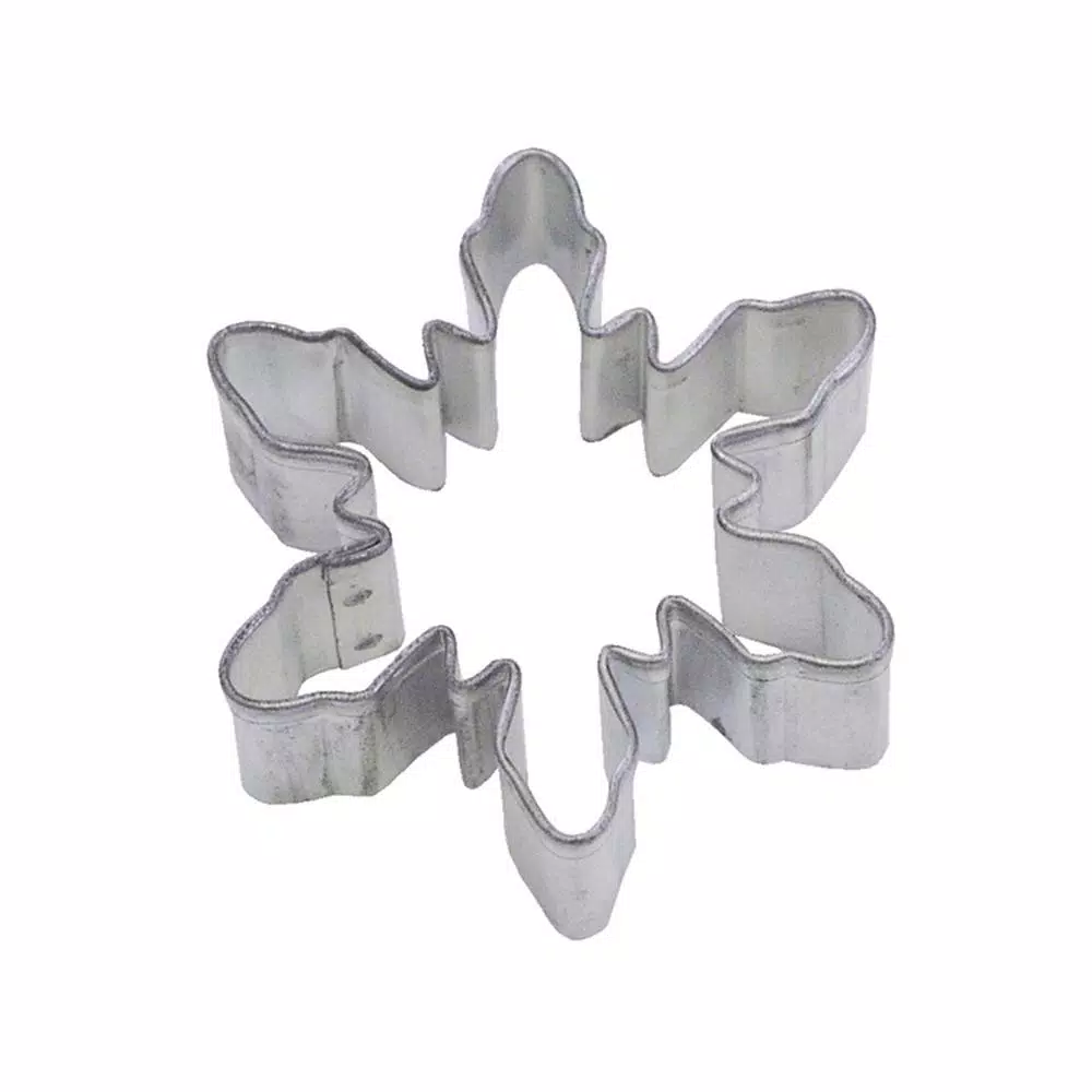 CybrTrayd-R&M 12-Piece Snowflake Tinplated Steel Cookie Cutter Set with Recipe