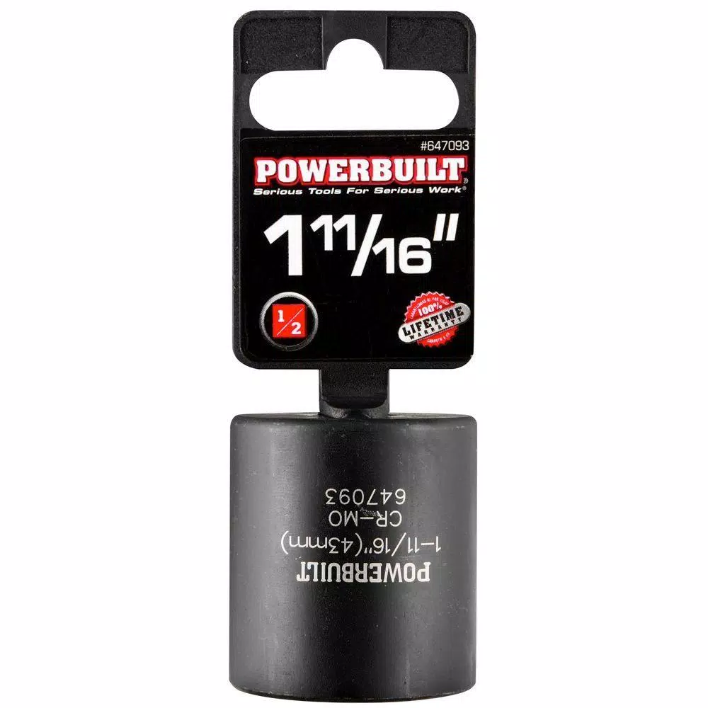 Alltrade Powerbuilt 1-11/16 in. Dodge Spindle Nut Socket, 1/2 in. Drive, Deep 6-Point Axle Nut Socket