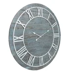 Pinnacle 36 in. Rustic Washed Gray Wood Plank Frameless Wall Clock thumbnail 3