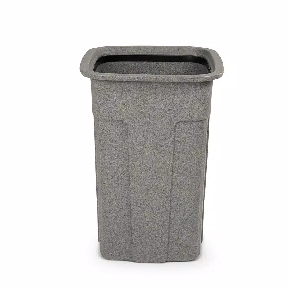 Toter Slimline 35 Gallon Graystone Rectangular Trash Can