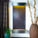 Water Wonders Grande Nojoqui Falls Lightweight Slate Wall Fountain with Stainless Steel Trim thumbnail 4