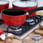 Oster Merrion 2.5 qt. Aluminum Nonstick Saucepan with Glass Lid, Red thumbnail 5