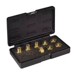 POWERTEC 9-Piece Brass Router Template Guide Bushing Set with Carrying Case thumbnail 1