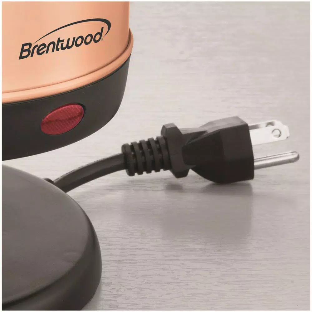 Brentwood Appliances KT-1770RG 1.2L Rose Gold Cordless Electric Kettle, 5-Cup Stainless Steel
