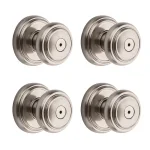 Baldwin Prestige Alcott Satin Nickel Privacy Door Knob (4-Pack) thumbnail 1