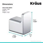KRAUS Stelios Chrome Bathroom Robe and Towel Hook, Solid Brass thumbnail 3