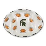 Magnolia Lane Michigan State Football Ceramic Divided Serving Platter thumbnail 1
