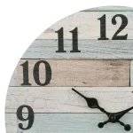 Stonebriar Collection Stonebriar Coastal Worn Blue and White Wooden Wall Clock thumbnail 3