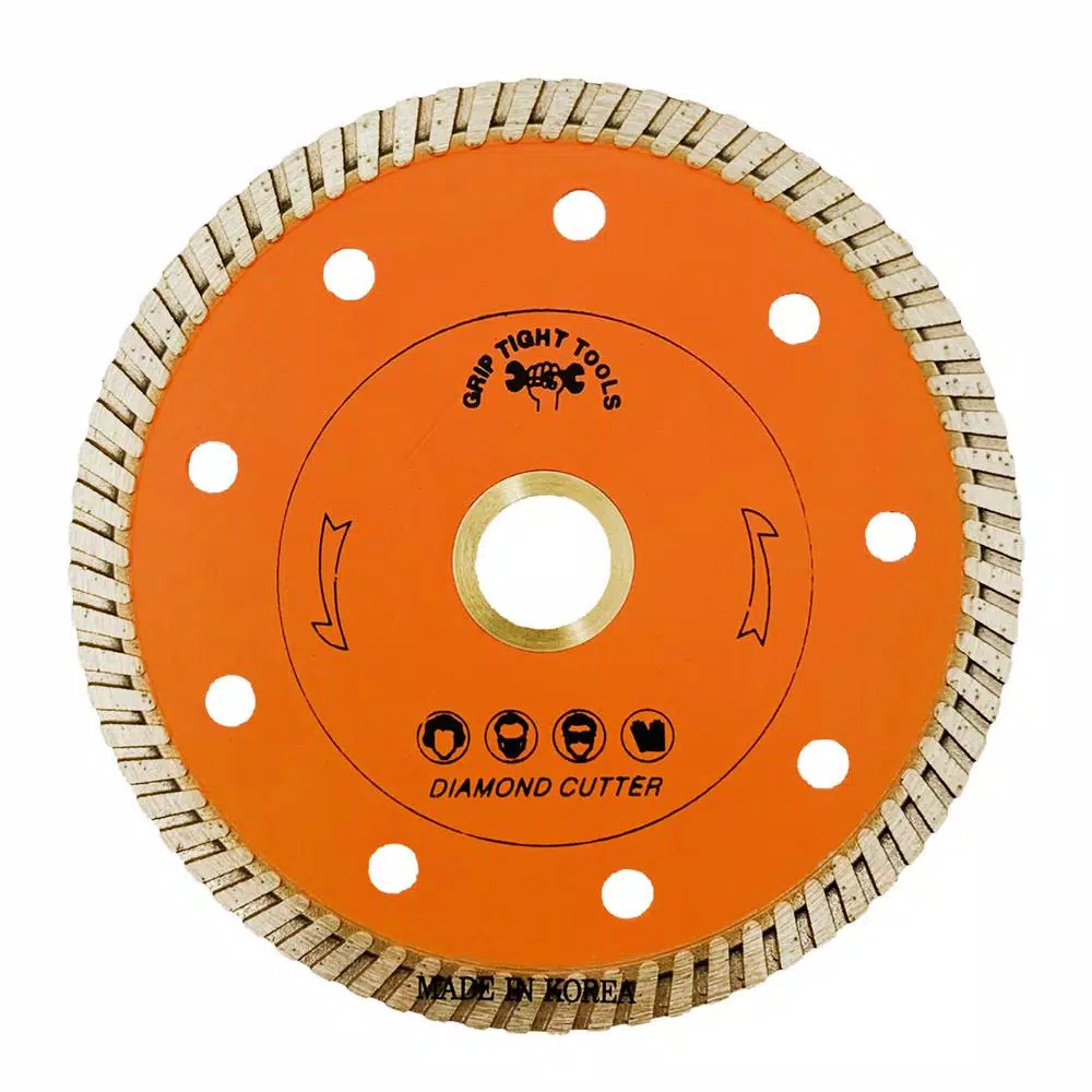 GRIP TIGHT TOOLS 4.5 in. Classic Turbo Cut Diamond Blade for Granite, Marble, Concrete, and Masonry (3-Pack)