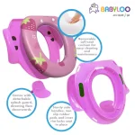 Babyloo Children's Soft Cushion Toilet Seat with Handles and Splash Guard - Pink thumbnail 5
