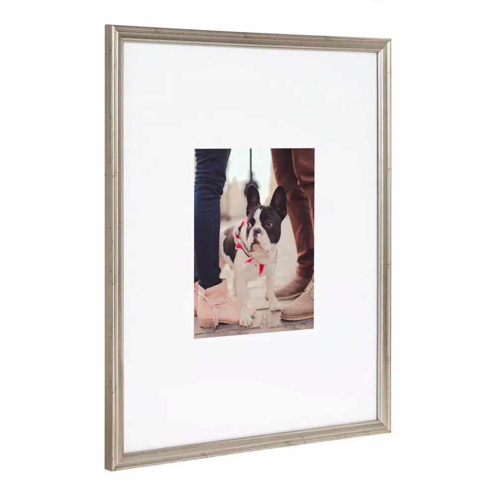 Kate and Laurel Adlynn Silver Picture Frame Set, Set of 3, Fits 8x10 in. with Mat or 16x20 in. without Mat