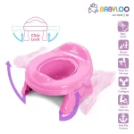 Babyloo 2-in-1 Portable Travel Potty for Toddlers with Collapsible Legs and Travel Bag - Pink thumbnail 6