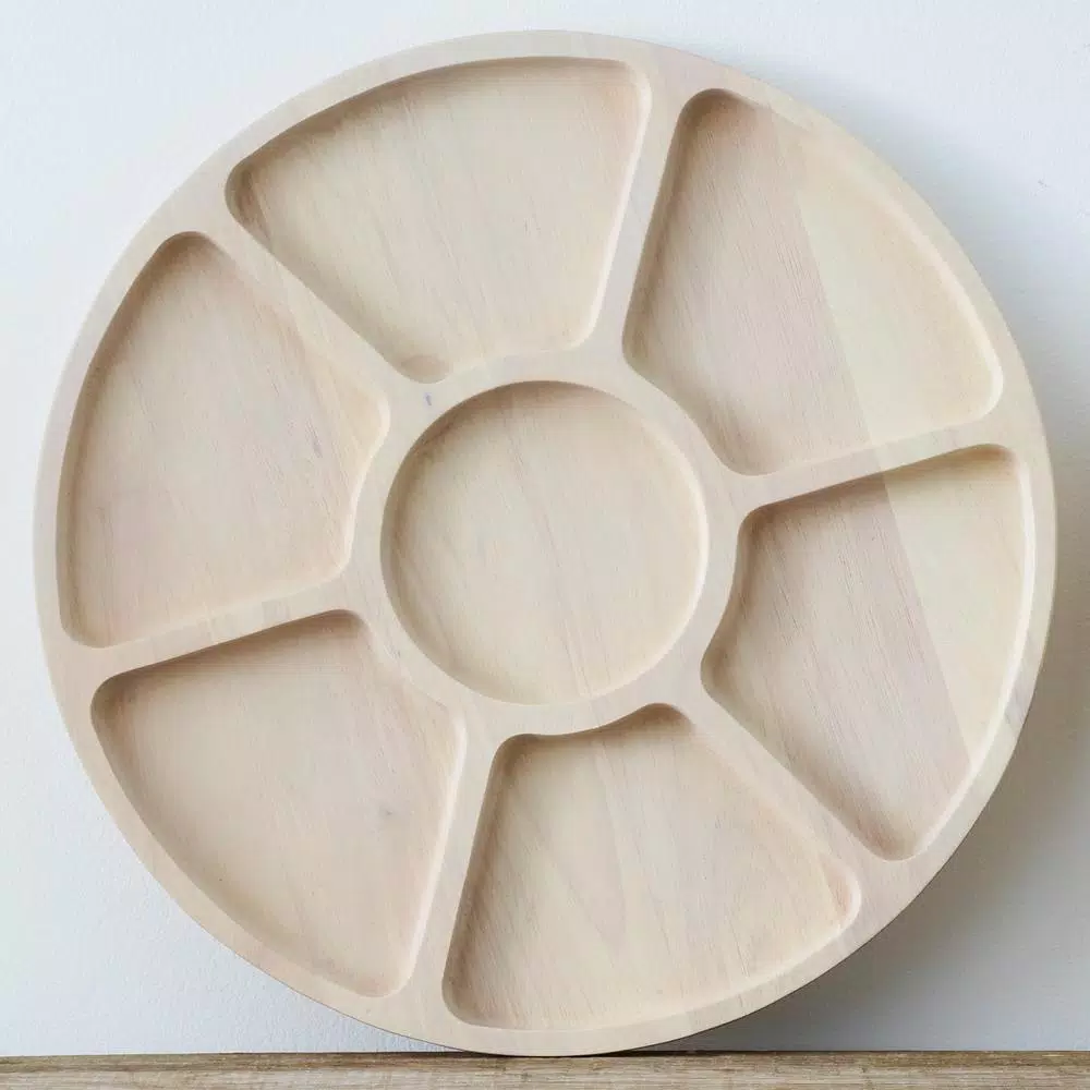 Noritake Hammock Wood 16 in. Divided Serving Dish, Blonde Natural Wood