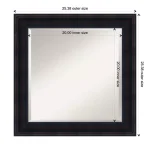 Amanti Art 25 in. Square Beveled Edge Wood Framed Bathroom Vanity Mirror, Dark Brown Mahogany thumbnail 5
