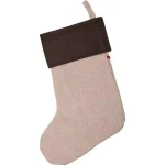 VHC Brands Merry Little Christmas 15 in. Khaki Tan Traditional Holiday Decor Stocking thumbnail 2