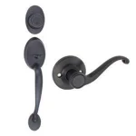 Design House Coventry Oil-Rubbed Bronze Entry Handleset with Scroll Lever and Single Cylinder Deadbolt thumbnail 1