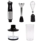 Classic Cuisine 4-in-1 Immersion Blender Set with Chopper and Whisk, 6-Speed, 400W, Black thumbnail 1