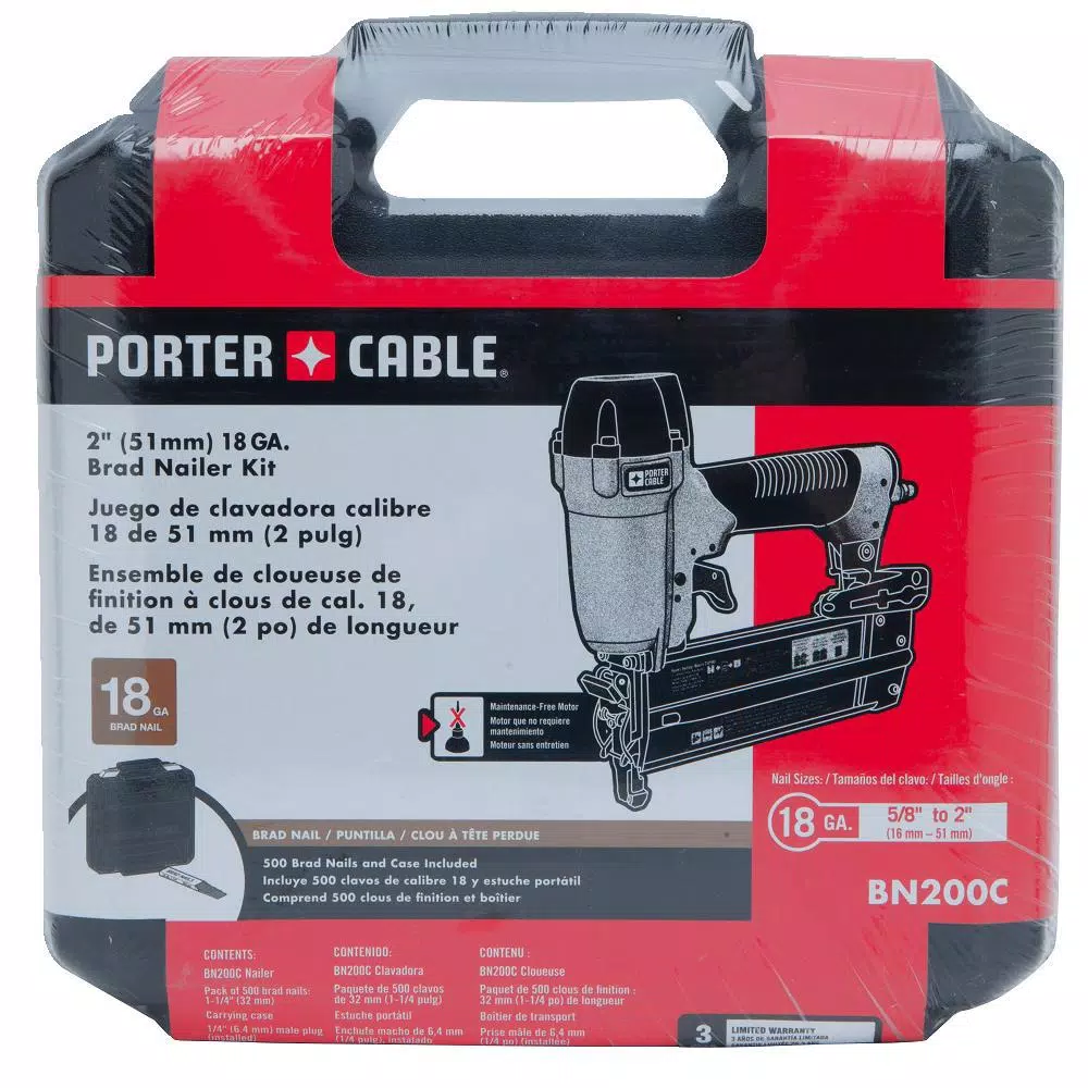 Porter-Cable BN200C 18-Gauge 2 in. Pneumatic Brad Nailer Kit