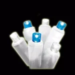 Brite Star 60-Light LED Blue and Pure White Twinkling Icicle Lights, White Wire thumbnail 1
