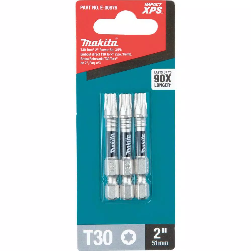 Makita ImpactXPS T30 Torx 2 in. Power Bits, 3-Pack