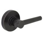 Defiant Highland Aged Bronze Passage Door Lever with Round Rose thumbnail 1