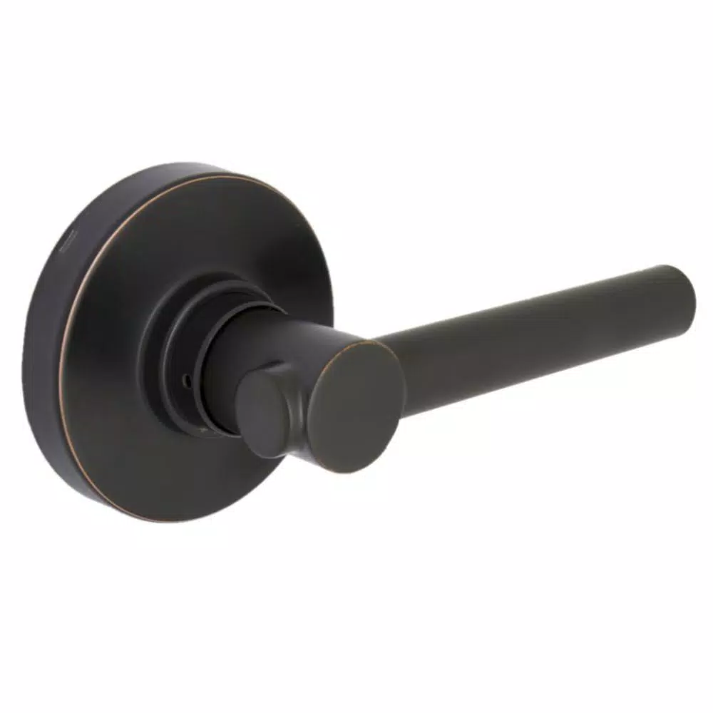 Defiant Highland Aged Bronze Passage Door Lever with Round Rose
