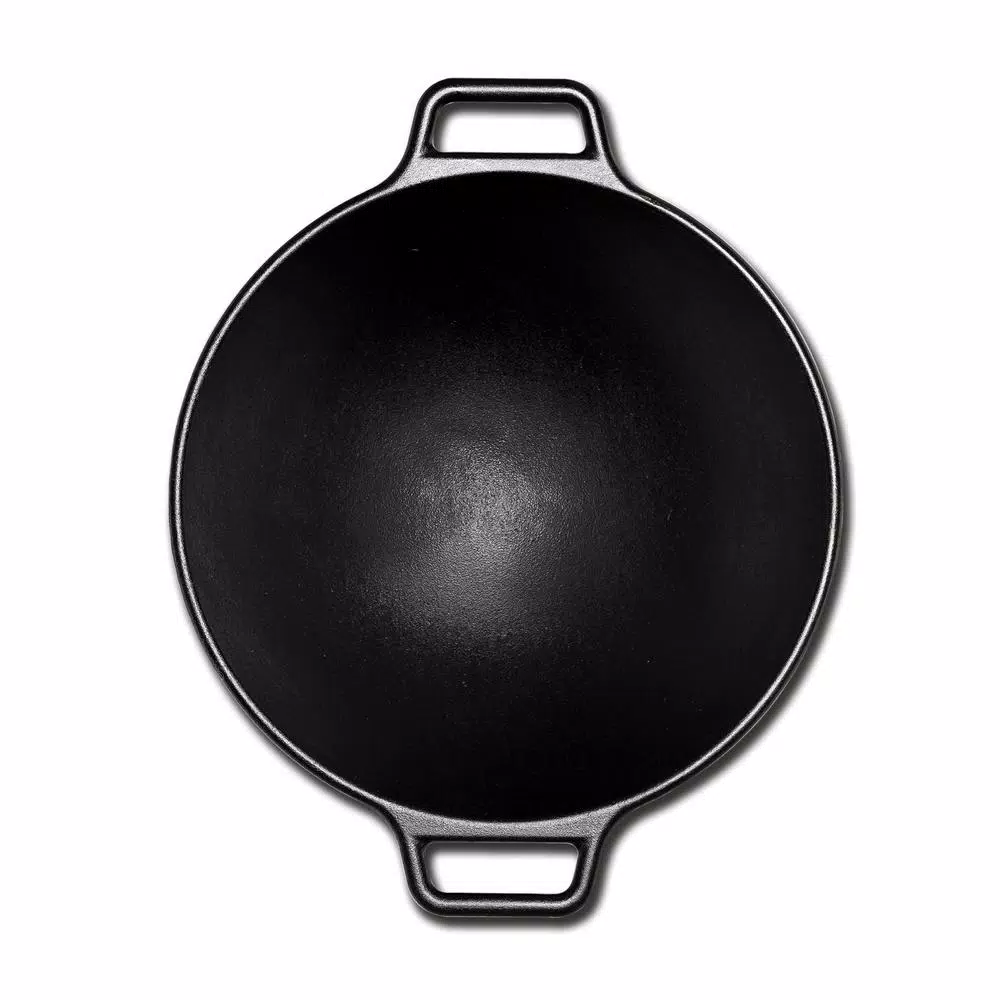 Lodge 14 in. Cast Iron Wok with Dual Loop Handles