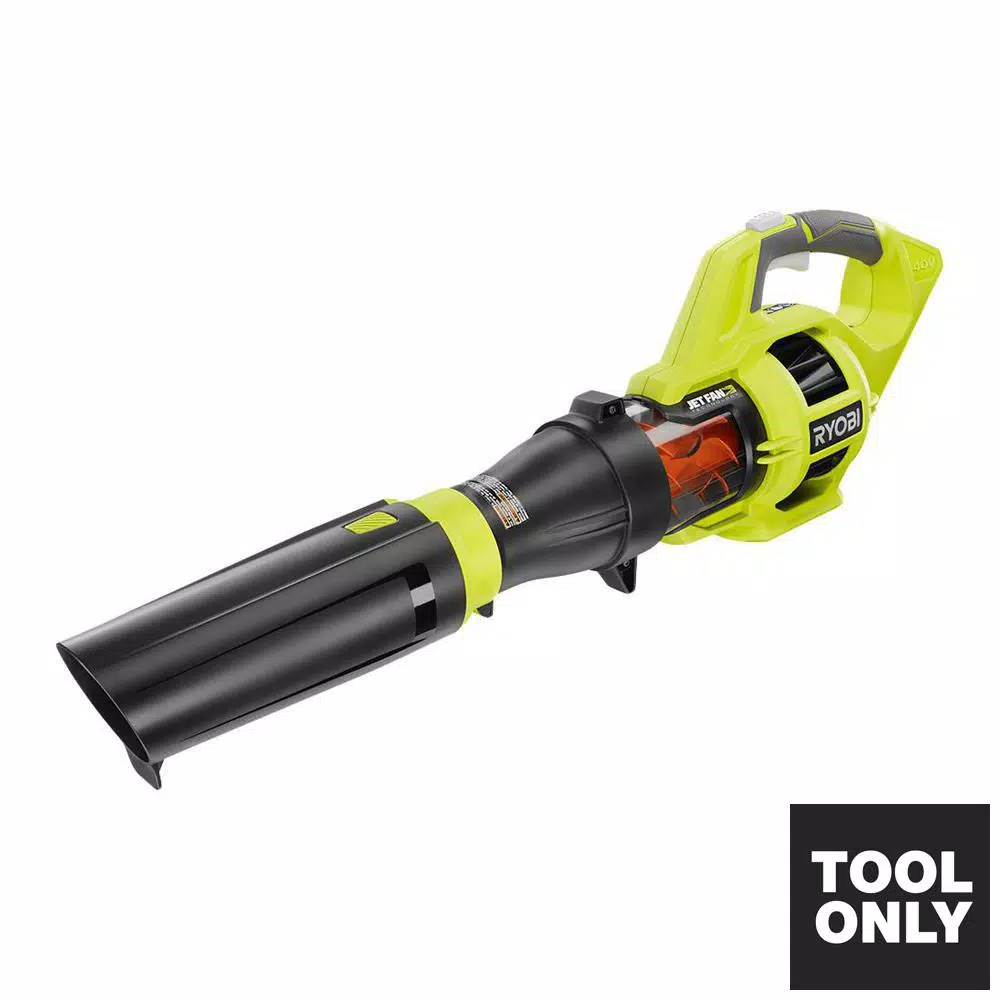 RYOBI 40V MAX Cordless Jet Fan Leaf Blower, 480 CFM, 110 MPH (Tool Only)