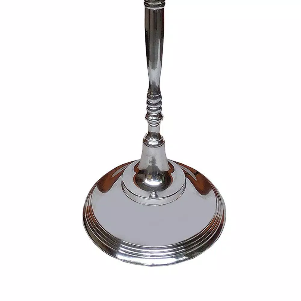 Benjara 48-Inch Silver Handcrafted Aluminum 5-Arm Candelabra with Fluted Tops