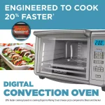 BLACK+DECKER 1500W 6-Slice Digital Convection Toaster Oven with Broiler Pan, Stainless Steel thumbnail 3