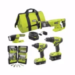 RYOBI 18V ONE+ Cordless 4-Tool Combo Kit with 70-Piece Bonus Impact Rated Driving Kit thumbnail 1