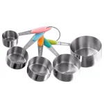 Classic Cuisine 5-Piece Stainless Steel Measuring Cup Set with Silicone Handles thumbnail 1