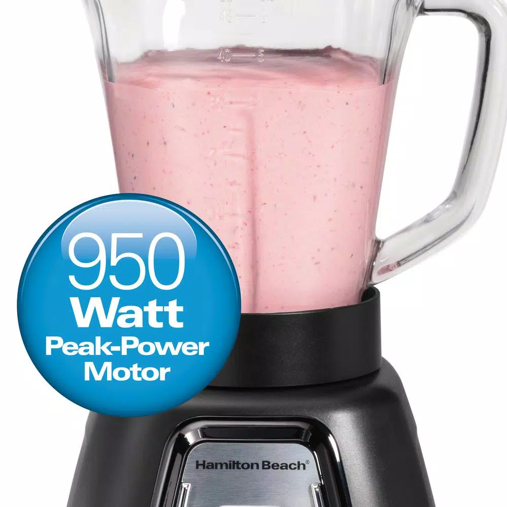 Hamilton Beach MultiBlend 950W 6-Speed Blender System with 52 oz. Glass Jar, Food Chopper, and Travel Jar