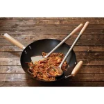 Fox Run Lotus Series 17 in. Chuan Spatula and Hoak Soup Ladle Set, Stainless Steel with Wood Handles thumbnail 2