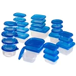 Chef Buddy 54-Piece Food Storage Container Set with Airtight Blue Lids thumbnail 1