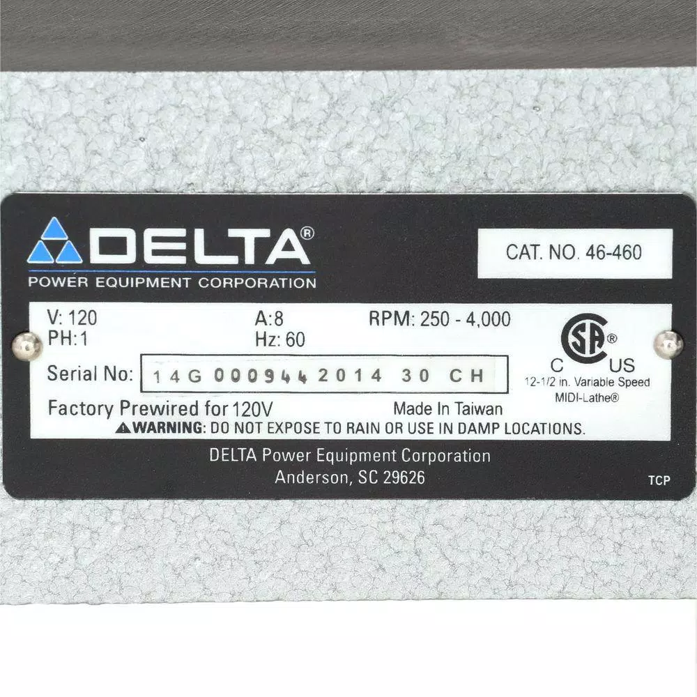Delta 12-1/2 in. Midi-Lathe Variable Speed Wood Lathe, 1 HP