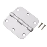 Hardware Essentials 3-1/2 in. Satin Chrome Residential Door Hinge, 5/8 in. Radius, Full Mortise (9-Pack) thumbnail 3