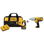 DEWALT FLEXVOLT 60V MAX Brushless 4-1/2 in. to 6 in. Angle Grinder Kit with 6.0Ah Battery & Bonus 20V Impact Wrench thumbnail 1