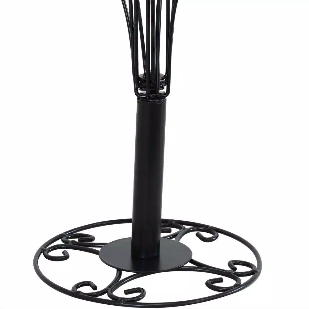 Sunnydaze Decor Gloria 20 in. Black Metal Christmas Ornament Stand with 20 Hooks