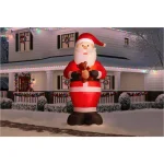 Home Accents Holiday Gemmy Industries 12 ft. Giant Inflatable Santa with LED Lights and Candy Cane thumbnail 2