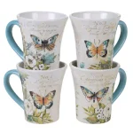 Certified International Nature Garden 4-Piece Earthenware 12 oz. Mug Set, Multicolored thumbnail 1