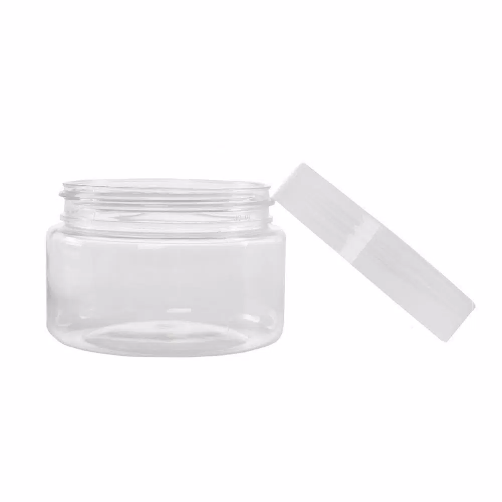 Stalwart 4 oz. Clear Plastic Jars with Foam Liner, Round Storage Containers (6-Pack)