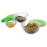 Libbey Baker's Basics Clear Glass Mixing Bowl Set with Lids, 3-Piece thumbnail 3