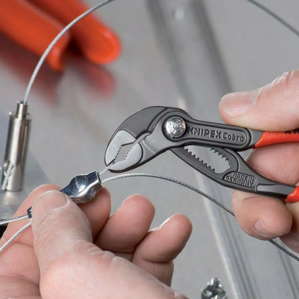 Knipex 6 in. COBRA Mini Water Pump Pliers, Forged Steel, 61 HRC Teeth