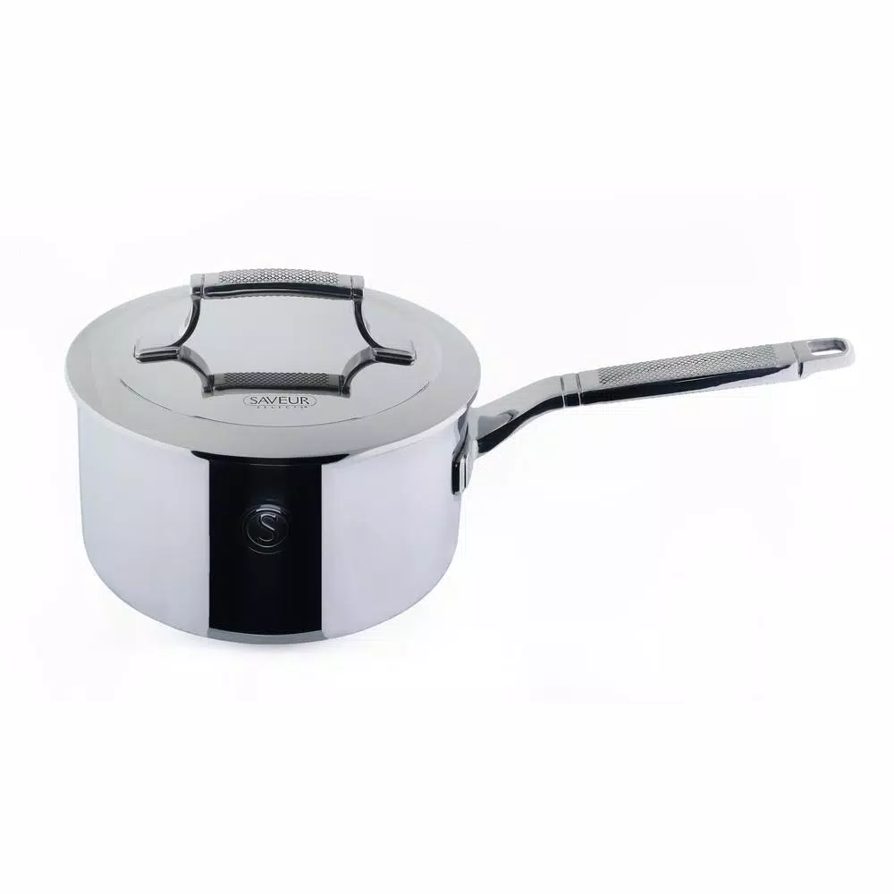 Saveur Selects Voyage 3 qt. Tri-Ply Stainless Steel Saucepan with Lid