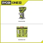 RYOBI 18V ONE+ Cordless Fixed Base Trim Router with 15-Piece Carbide Bit Set thumbnail 2
