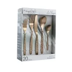 MegaChef La Vague 20-Piece Matte Rose Gold Stainless Steel Flatware Set, Service for 4 thumbnail 1
