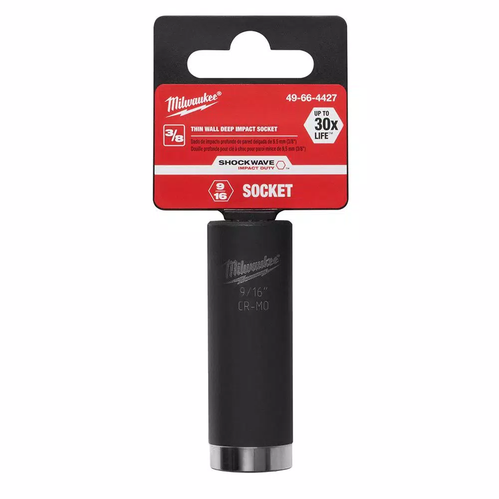 Milwaukee SHOCKWAVE 3/8 in. Drive 9/16 in. Deep Well Impact Socket