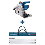 Bosch GKT13-225 6-1/2 in. 13 Amp Corded Track Saw Kit with 63 in. Aluminum Tracks and Carrying Bag thumbnail 1