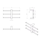 Nameeks Gedy Bridge Wall Mounted Polished Chrome Towel Rack with 3 Adjustable Sliding Bars thumbnail 7